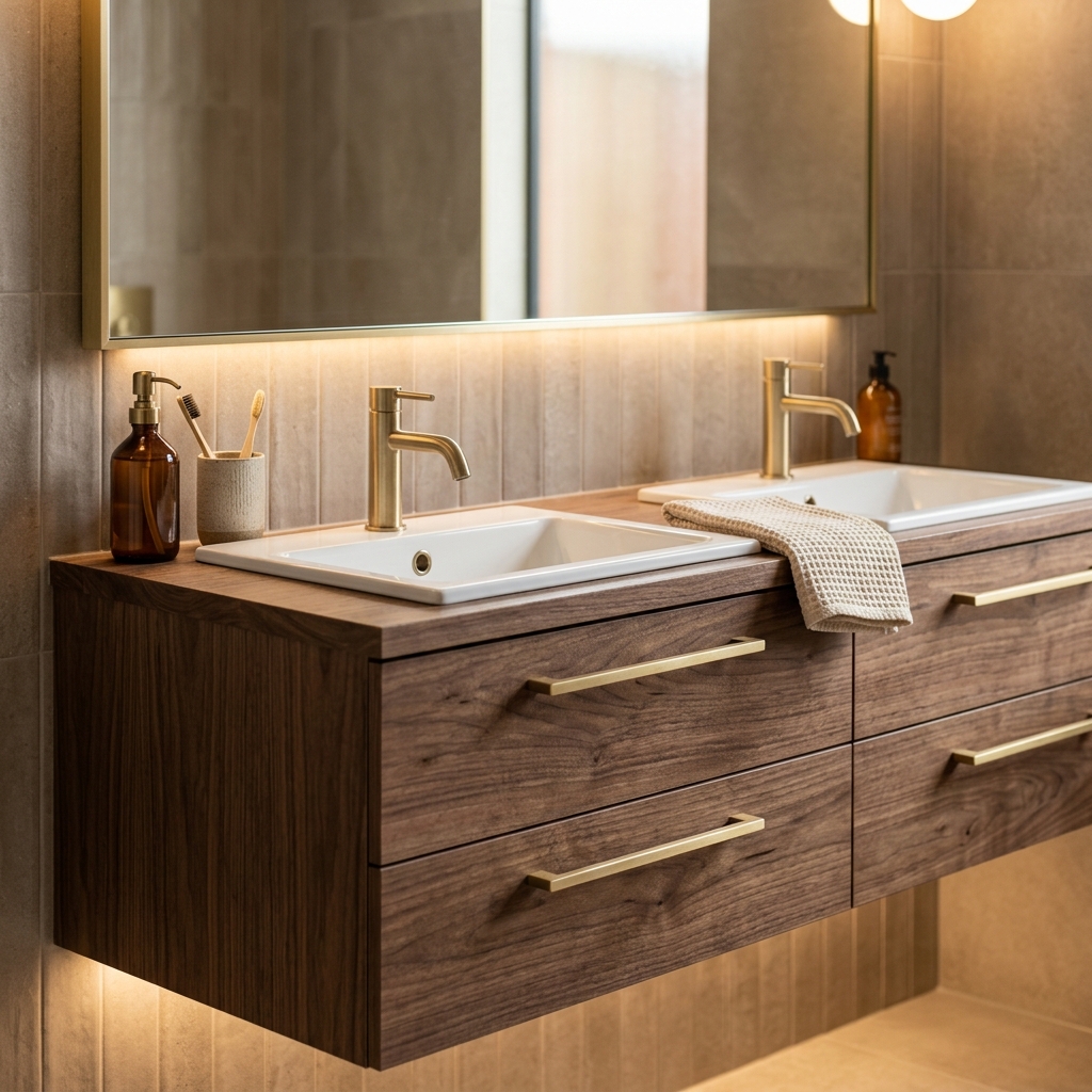 Warm Naturel / Scandi Spa badkamerontwerp stijlvoorbeeld